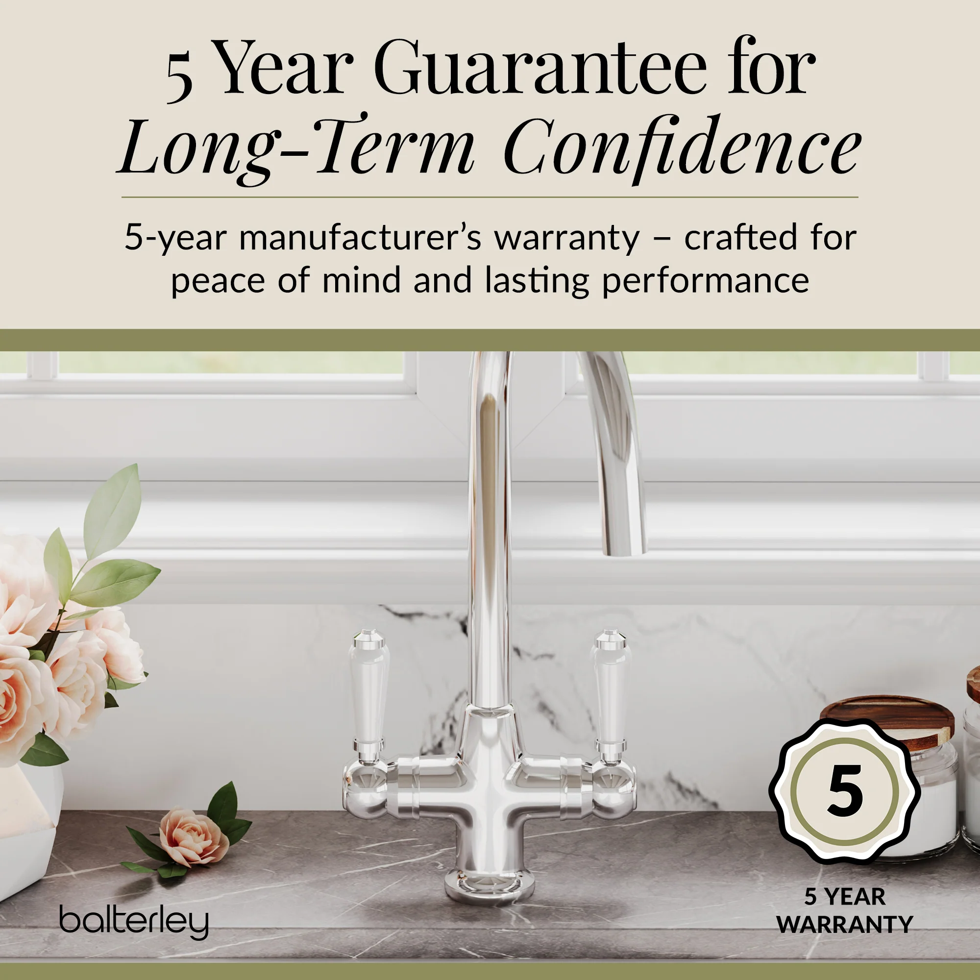 Traditional Mono Mixer Kitchen Tap - Multiple Handle and Finish Options Available - Image 39