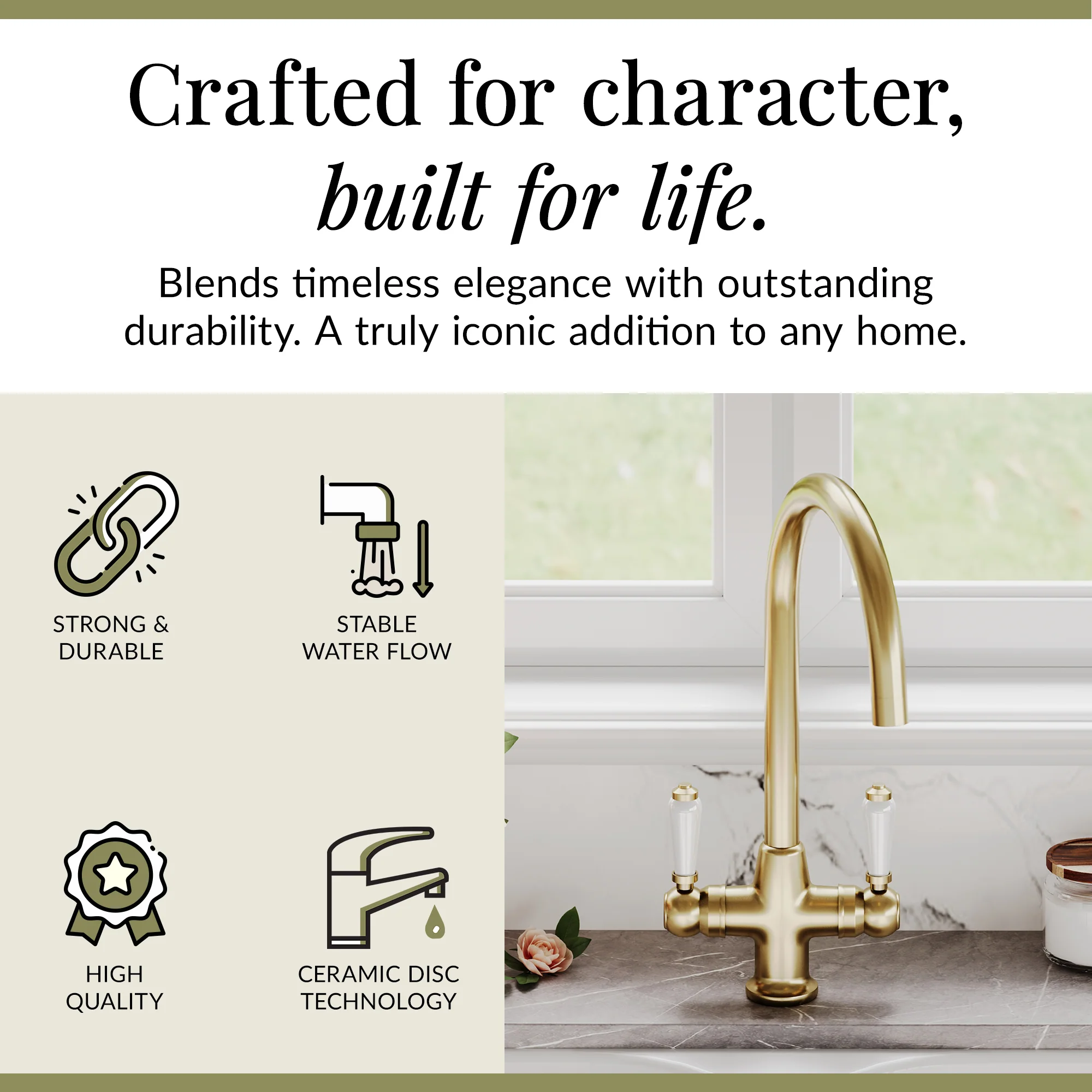 Traditional Mono Mixer Kitchen Tap - Multiple Handle and Finish Options Available - Image 63