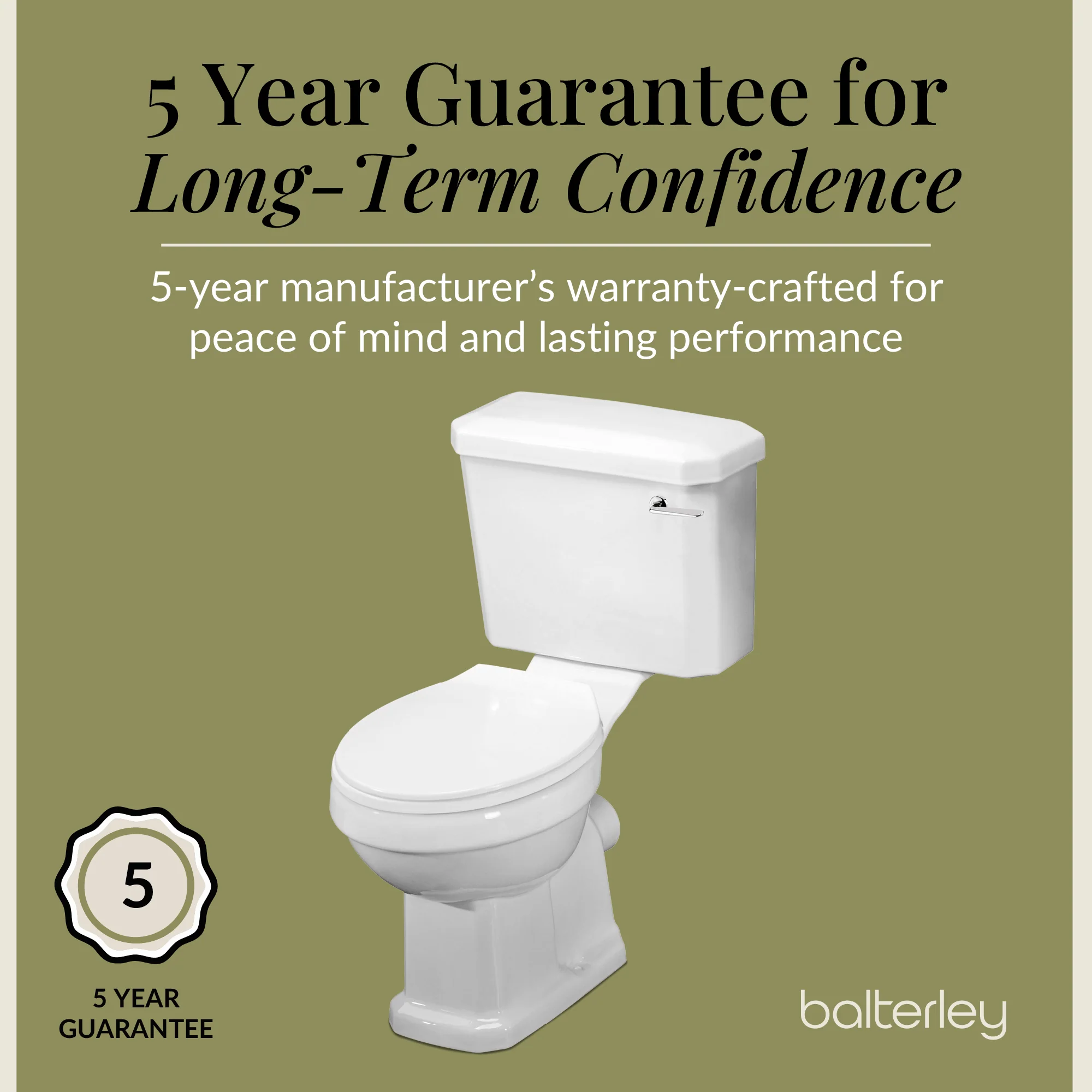 Traditional White Close Coupled Bathroom Toilet with Cistern & Soft Close Seat – 470mm - Image 6